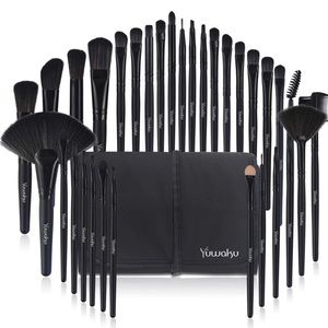 Makeup Brushes 32pcs, Yuwaku Professional Makeup Brush Set, Brand New  (BLACK)
